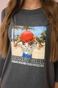 Honey girl graphite print dress