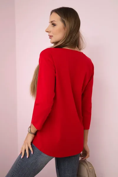 Blouse with Summer Girl print red
