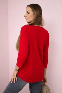 Blouse with Summer Girl print red