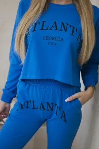 Set with Atlanta purple blue print