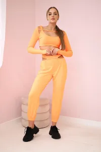 Complete with blouse top orange neon