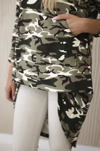 Long back camo khaki+ecru sweatshirt