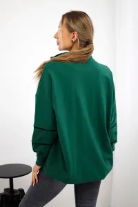 Sweatshirt with zip and pockets green