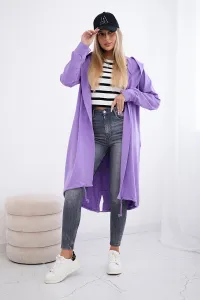 Cardigan with oversize print in purple color