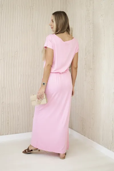 Viscose dress with pockets light pink