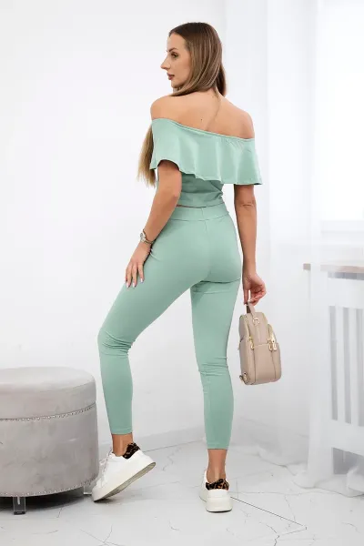 Dark mint frills set