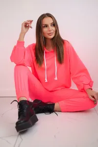 Hoodie in pink neon color