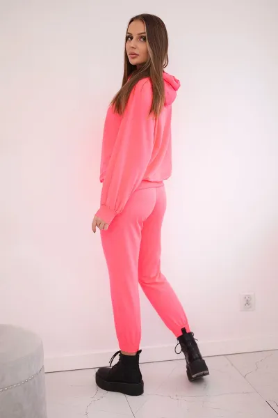 Hoodie in pink neon color