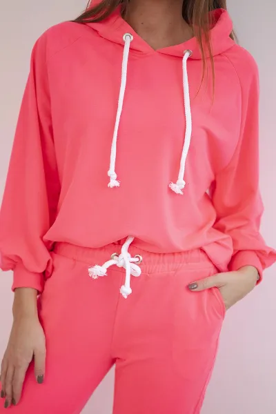 Hoodie in pink neon color