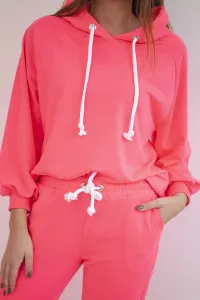 Hoodie in pink neon color