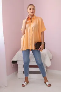 Apricot cotton shirt with short sleeves
