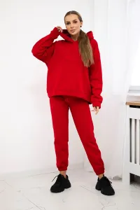 Insulated cotton set, sweatshirt + trousers Brooklyn red
