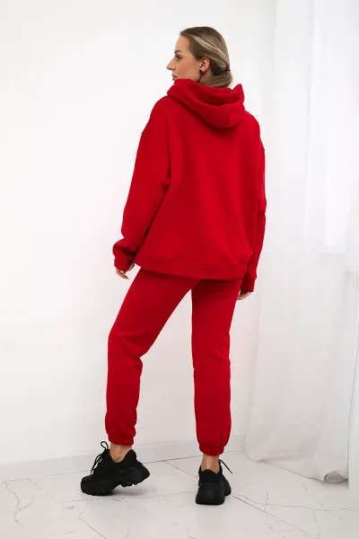 Insulated cotton set, sweatshirt + trousers Brooklyn red