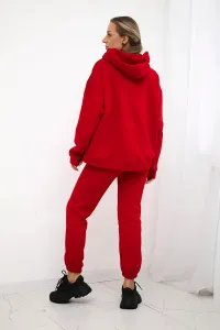 Insulated cotton set, sweatshirt + trousers Brooklyn red