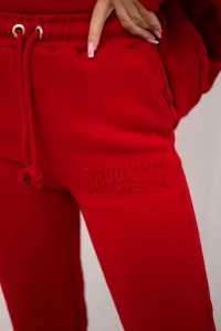 Insulated cotton set, sweatshirt + trousers Brooklyn red