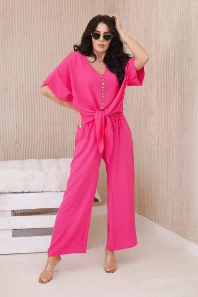 Set of blouses with pink trousers