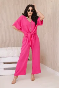 Set of blouses with pink trousers