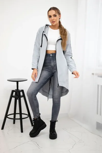 Zip-up sweatshirt at the back grey