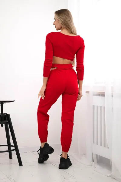 Complete with red blouse