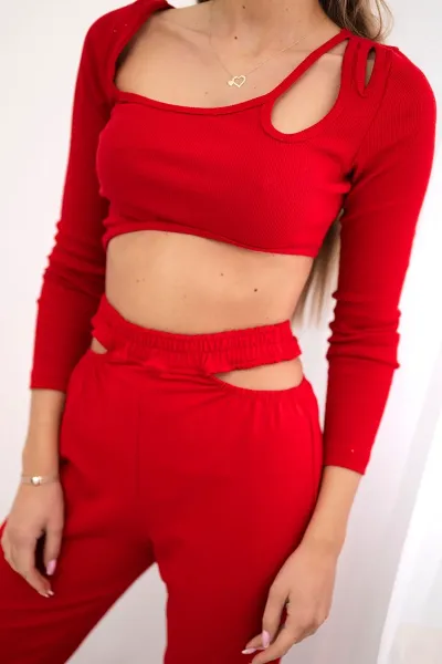 Complete with red blouse