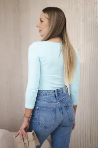 Nude blouse with a pistol print mint