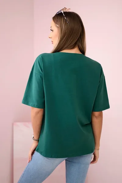Blouse with Magic green print
