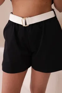 Women's set T-shirt with print + shorts - black