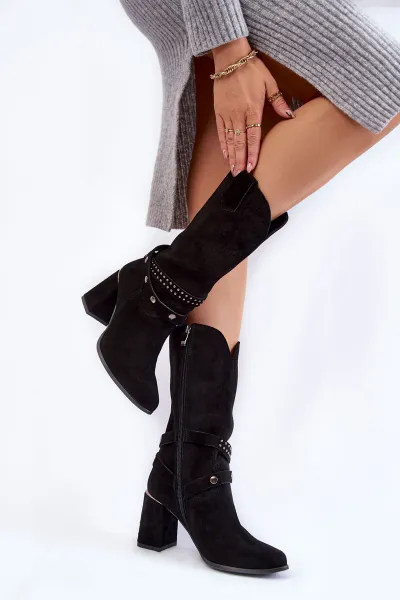 Dámske semišové vysoké podpätky Lewski Shoes
