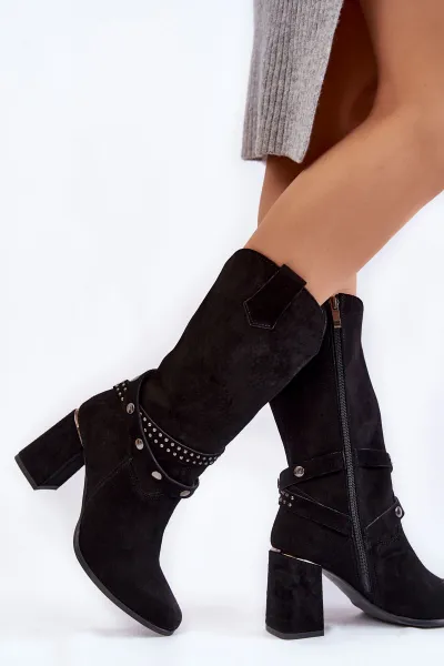 Dámske semišové vysoké podpätky Lewski Shoes