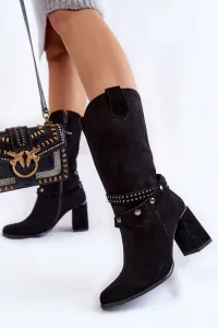Dámske semišové vysoké podpätky Lewski Shoes