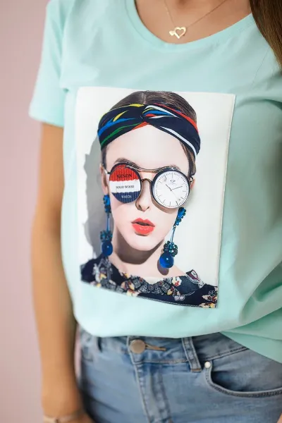 Mint women's graphic blouse