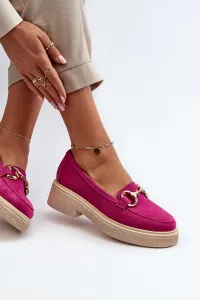 Zazoo 3429 Semišové Dámske Mokasíny S Ozdobou Fuksia
