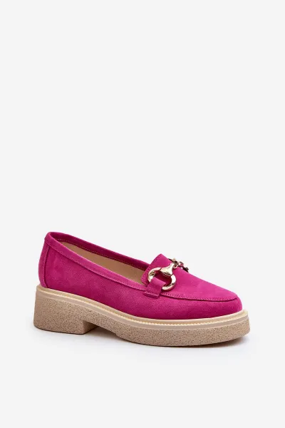 Zazoo 3429 Semišové Dámske Mokasíny S Ozdobou Fuksia