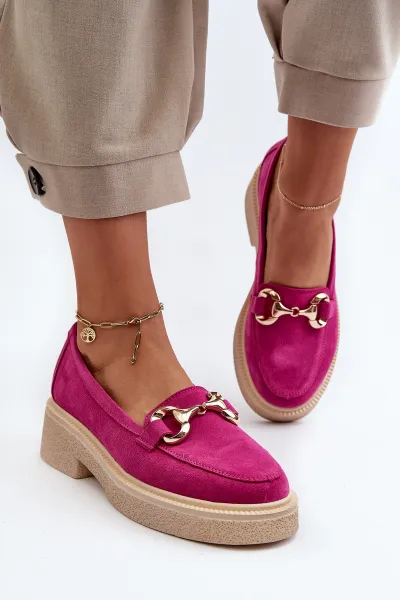 Zazoo 3429 Semišové Dámske Mokasíny S Ozdobou Fuksia