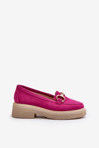 Zazoo 3429 Semišové Dámske Mokasíny S Ozdobou Fuksia