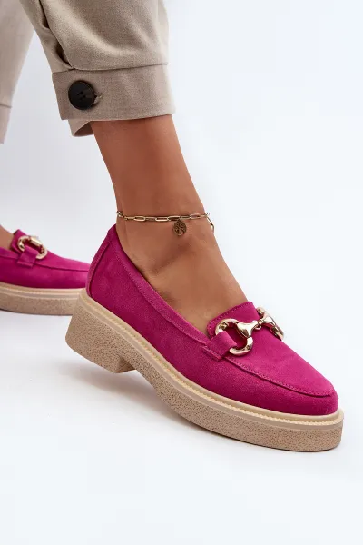 Zazoo 3429 Semišové Dámske Mokasíny S Ozdobou Fuksia