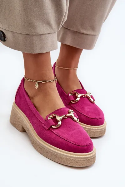 Zazoo 3429 Semišové Dámske Mokasíny S Ozdobou Fuksia