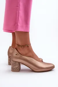 Elegantné kožené členkové topánky na podpätku Maciejka