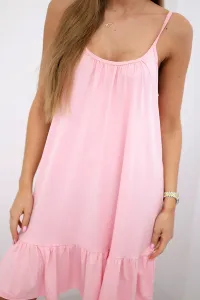 Dress with thin straps powder pink