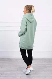 Hoodie with dark mint patches