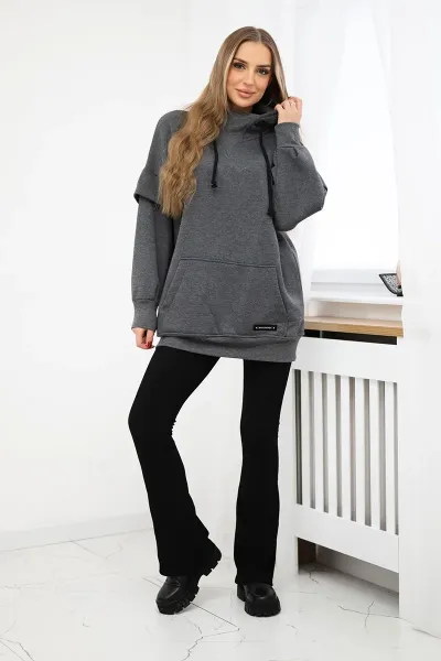 Insulated turtleneck sweatshirt made of graphite