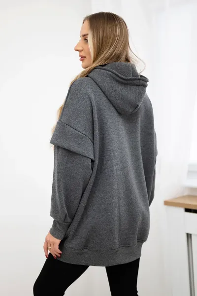 Insulated turtleneck sweatshirt made of graphite
