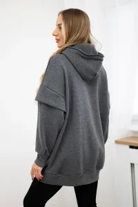 Insulated turtleneck sweatshirt made of graphite