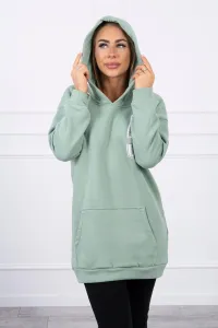 Hoodie with dark mint patches