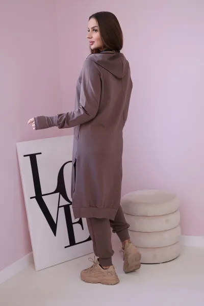Set of sweatshirt with longer mocha side