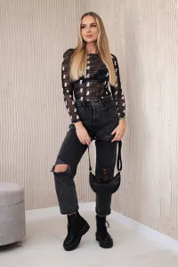 Black nude blouse with pistols