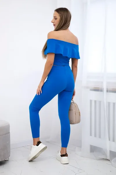 Set with ruffle purple-blue