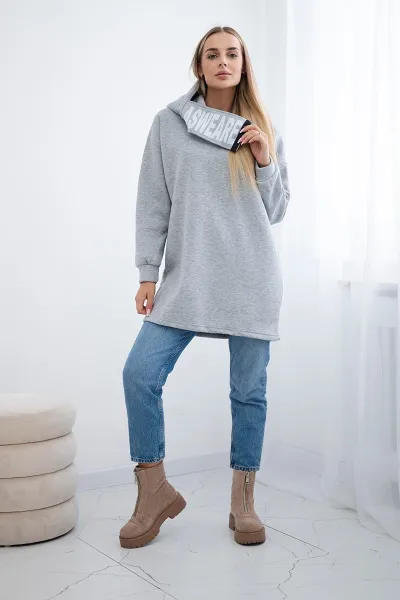 Reinforced hoodie in grey color