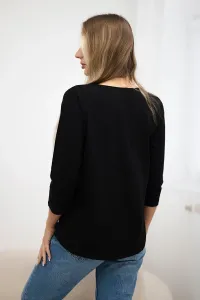 Blouse with 3D Watch graphics black