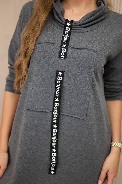 Dress with a graphite tie